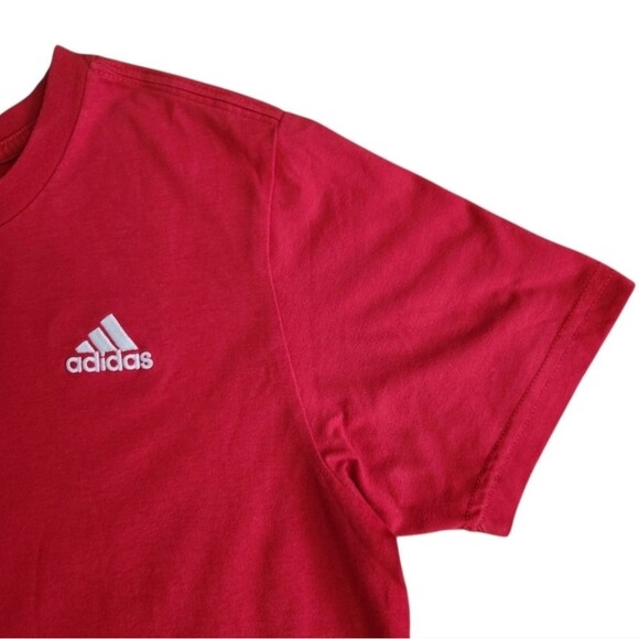 Adidas Big Boys Classic Jersey T-Shirts Red Short Sleeve Crew Neck 14-16 Size L - Picture 3 of 9